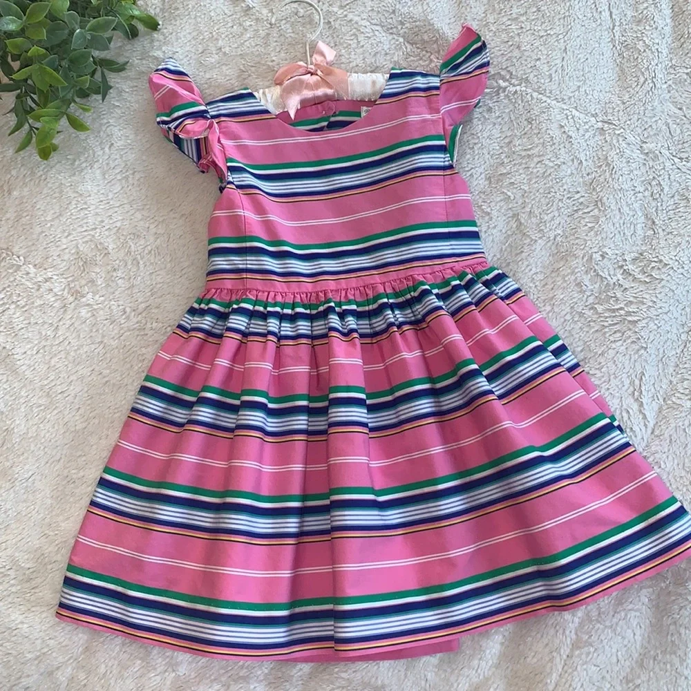 Ralph Lauren Pink Striped Dress 24M 💖EUC Gorgeous